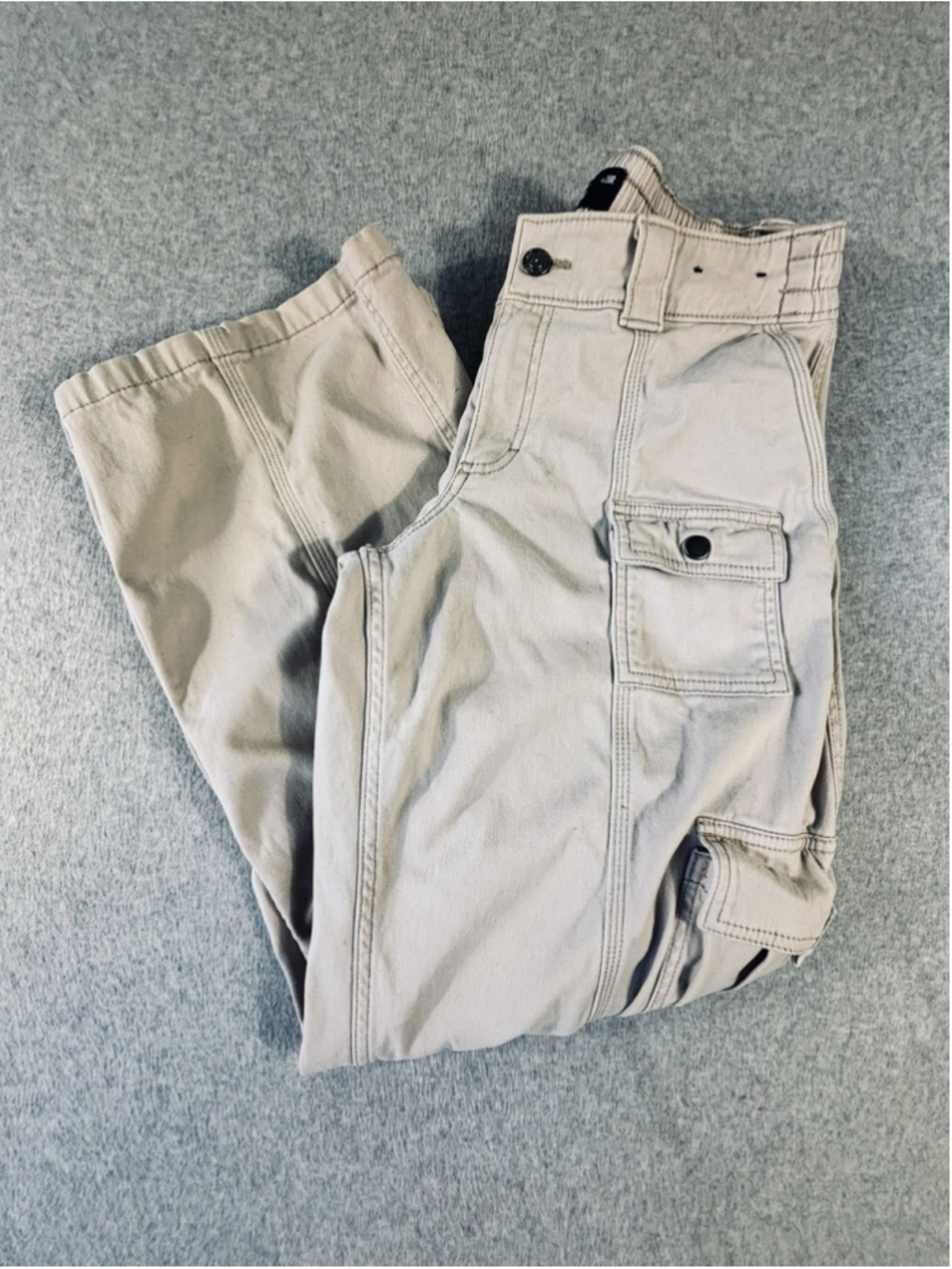 Hollister Womens Size 6R W28R Beige Low Rise Cargo Pants Y2K Utility Wide Leg